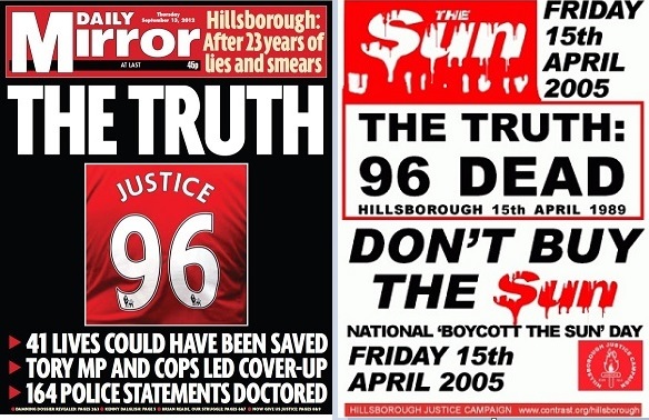 O Daily Mirror e sua manchete com a real versão e o boicote ao The Sun: não compre O Daily Mirror e sua manchete com a real versão e o boicote ao The Sun: não compre