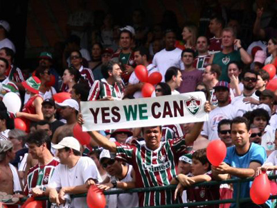 Torcedor do Fluminense em Curitiba no jogo em que o time chegou a 46 pontos e escapou em 2009