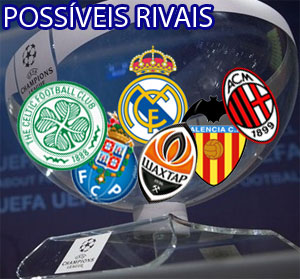 Manchester United pode enfrentar Real, Milan, Celtic, Porto, Shakhtar ou Valencia Manchester United pode enfrentar Real, Milan, Celtic, Porto, Shakhtar ou Valencia