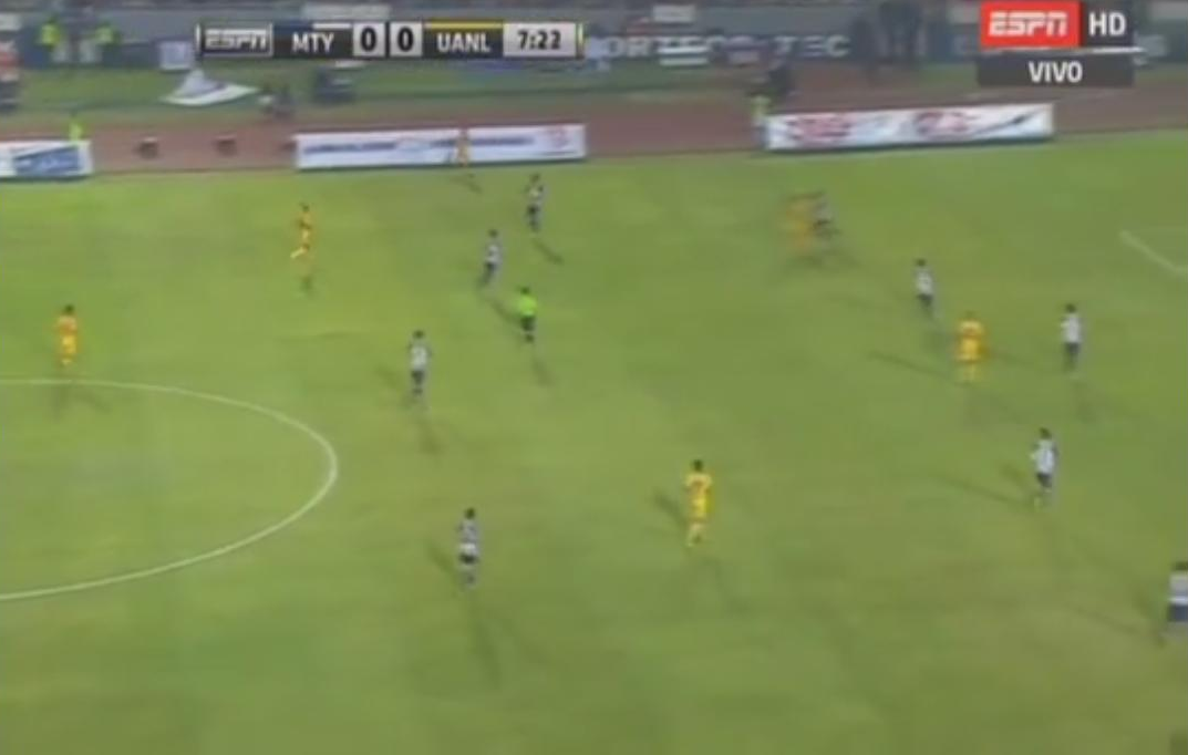 Monterrey se defendendo com linha de cinco