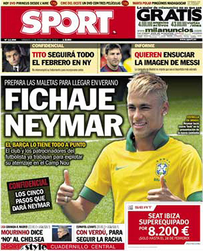 Reprodução da capa do Sport deste sábado Reprodução da capa do Sport deste sábado