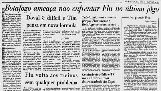 Botafogo ameça não jogar com Fluminense, informa o JB Botafogo ameça não jogar com Fluminense, informa o JB