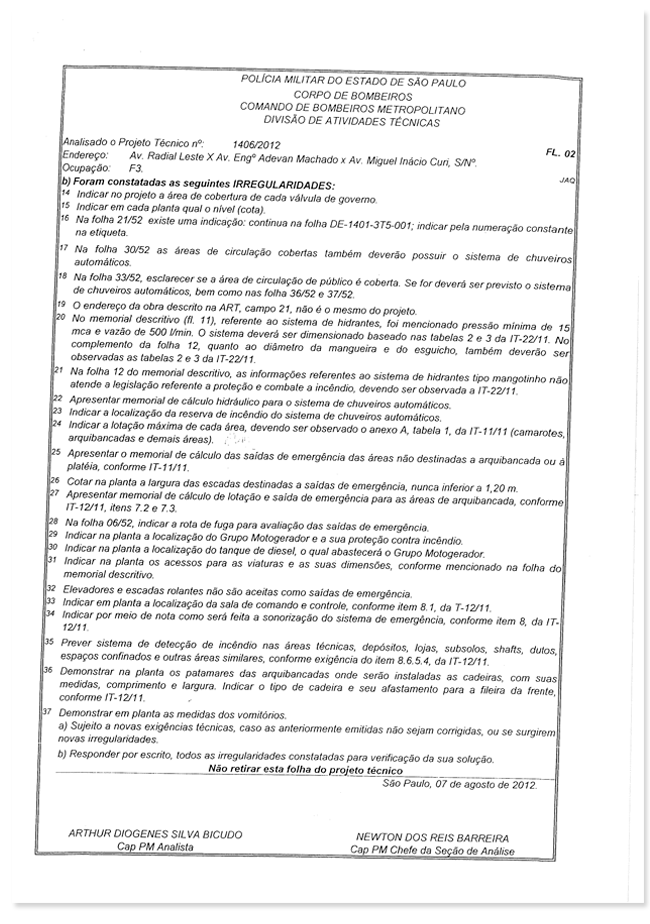 Relatório do Corpo de Bombeiros Relatório do Corpo de Bombeiros
