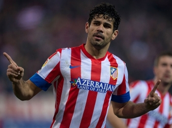 Diego Costa comemora gol na vitória do Atlético de Madri sobre o Sevilla pela Copa do Rei