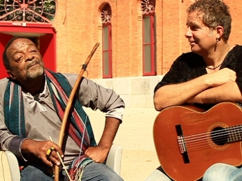 Os músicos Nana Vasconcelos e Lui Coimbra Os músicos Nana Vasconcelos e Lui Coimbra