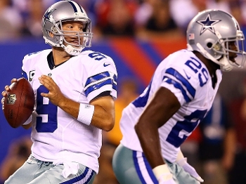 Romo durante a partida contra os Giants na abertura da temporada