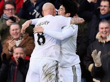 Inglês Swansea City Shelvey Ki Sung Manchester United 21/02/15 Inglês Swansea City Shelvey Ki Sung Manchester United 21/02/15