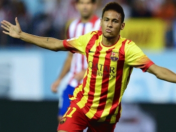 Neymar empatou o jogo para o Barcelona Neymar empatou o jogo para o Barcelona