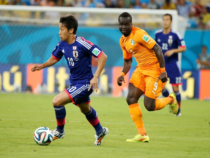 Kagawa durante o jogo na Arena Pernambuco