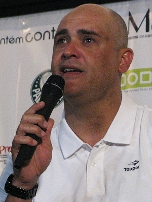 Marcos durante a coletiva de lançamento de 'Santo Marcos' Marcos durante a coletiva de lançamento de 'Santo Marcos'