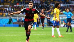 Klose comemora seu 16º gol em Copas do Mundo