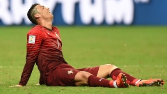 Cristiano Ronaldo sentou no gramado após chance perdida