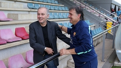 Alejandro Sabella e Gerardo Martino, respectivamente técnicos de Argentina e Barcelona