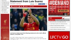 Luis Suárez postou no site do Liverpool uma mensagem de despedida aos torcedores