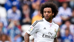 Marcelo durante o jogo do Real Madrid contra o Barcelona