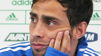 Valdivia durante coletiva do Palmeiras Valdivia durante coletiva do Palmeiras