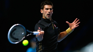 Novak Djokovic Rebate Kei Nishikori ATP Finals Tênis 15/11/2014 Novak Djokovic Rebate Kei Nishikori ATP Finals Tênis 15/11/2014