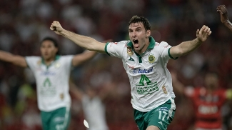 Boselli comemora um dos gols do León no Maracanã