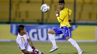 Gabriel, atacante do Santos, durante Brasil x Venezuela pelo Sul-Americano sub-20