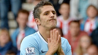 Jovetic lamenta: Manchester City não passou de um empate sem gols com o Stoke