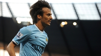 David Silva abriu o placar para o Manchester City David Silva abriu o placar para o Manchester City