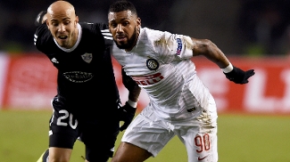 Richard Qerabag MVila M'Vila Inter de Milão Liga Europa 11/12/2014 Richard Qerabag MVila M'Vila Inter de Milão Liga Europa 11/12/2014
