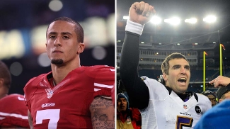 Kaepernick e Flacco buscam seu primeiro título de Super Bowl Kaepernick e Flacco buscam seu primeiro título de Super Bowl