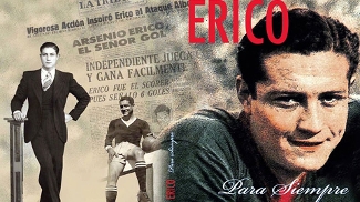 Montagem com manchete de jornal no dia em que Erico marcou seis gols em um jogo Montagem com manchete de jornal no dia em que Erico marcou seis gols em um jogo