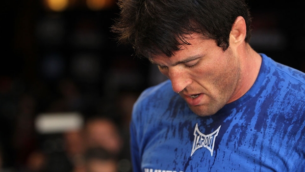 Chael Sonnen, em treino para a luta contra Anderson Silva, no UFC