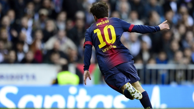 Messi comemora gol contra o Real Messi comemora gol contra o Real