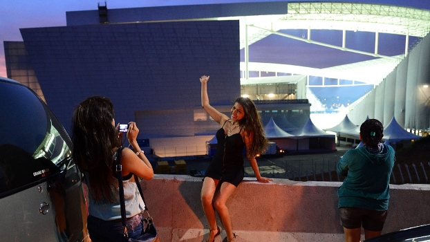 Vista da Arena Corinthians, que receberá Brasil e Croácia na próxima quinta-feira