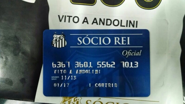 Carteirinha de sócio do Santos falsificada com o nome do personagem de Marlon Brando em 'O Poderoso Chefão' Carteirinha de sócio do Santos falsificada com o nome do personagem de Marlon Brando em 'O Poderoso Chefão'