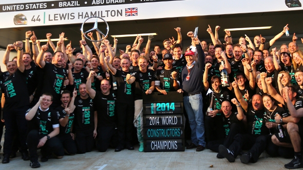 Mercedes celebra título do Mundial de Construtores de 2014 Mercedes celebra título do Mundial de Construtores de 2014