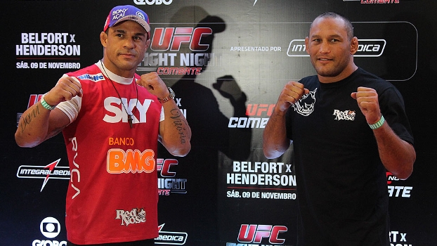 Belfort e Henderson se enfrentarão neste sábado em Goiânia Belfort e Henderson se enfrentarão neste sábado em Goiânia