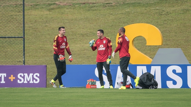 Seleção Brasileira Brasil treino granja comary goleiros Jefferson Júlio César Victor 27/05/2014 Seleção Brasileira Brasil treino granja comary goleiros Jefferson Júlio César Victor 27/05/2014
