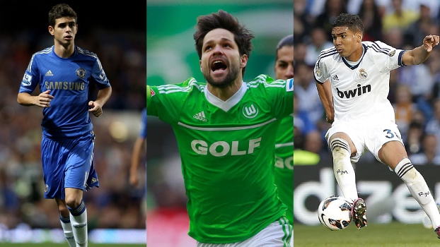 Oscar, Diego ou Casemiro? Você escolhe o brasileiro que mais se destacou no exterior na última semana Oscar, Diego ou Casemiro? Você escolhe o brasileiro que mais se destacou no exterior na última semana