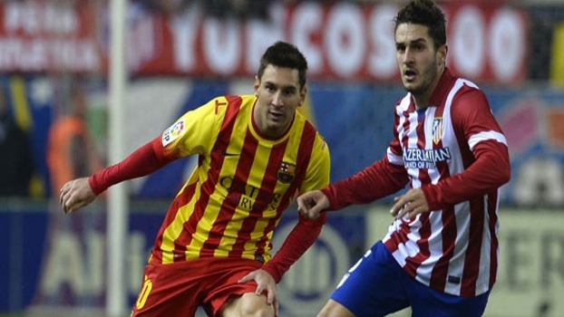 Messi contra o Atlético de Madrid: uniforme com as cores da bandeira da Catalunha
