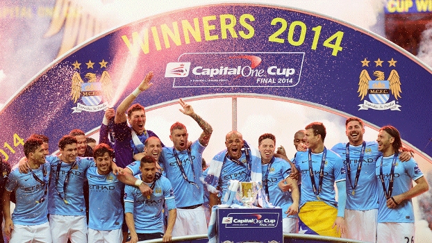 Manchester City foi campeão da Copa da Liga sem jogadores ingleses Manchester City foi campeão da Copa da Liga sem jogadores ingleses