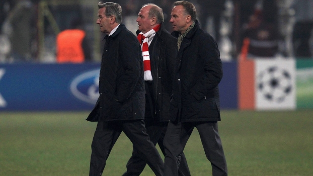 Hopfner, Hoeness e Rummenigge (da esq. à dir.) formavam o triumviratum do Bayern nos últimos anos