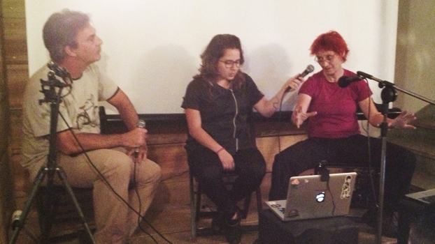 Zé Lobo, Aline Cavalcante e Renta Falzoni, no bate papo sobre o Velo-city 2013. Zé Lobo, Aline Cavalcante e Renta Falzoni, no bate papo sobre o Velo-city 2013.