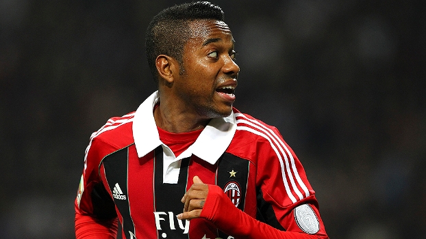 Robinho, do Milan, corre durante partida contra o Napoli Robinho, do Milan, corre durante partida contra o Napoli