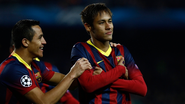 Neymar marcou três vezes na goleada do Barcelona sobre o Celtic Neymar marcou três vezes na goleada do Barcelona sobre o Celtic