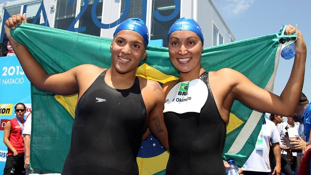 Ana Marcela e Poliana Okimoto fizeram história em Barcelona com ouro e prata nos 10km Ana Marcela e Poliana Okimoto fizeram história em Barcelona com ouro e prata nos 10km