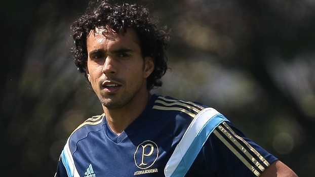 Diogo durante treino do Palmeiras nesta terça-feira Diogo durante treino do Palmeiras nesta terça-feira