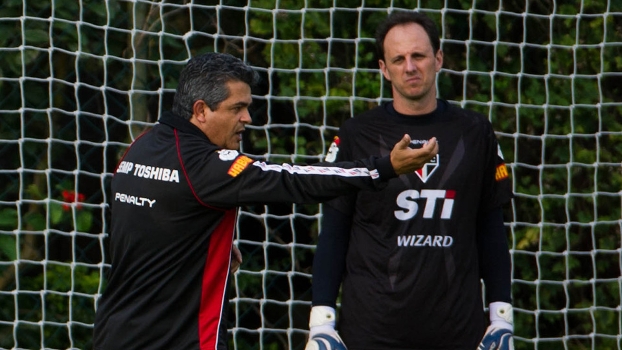 Ney Franco e Rogério Ceni, em treino do São Paulo Ney Franco e Rogério Ceni, em treino do São Paulo