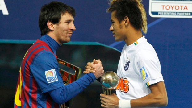 Messi e Neymar se cumprimentam após a final do Mundial de 2011: companheiros no Barça? Messi e Neymar se cumprimentam após a final do Mundial de 2011: companheiros no Barça?