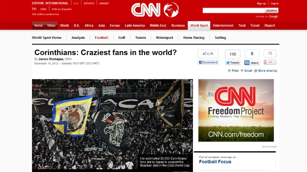 Matéria da CNN sobre torcedores do Corinthians no Japão