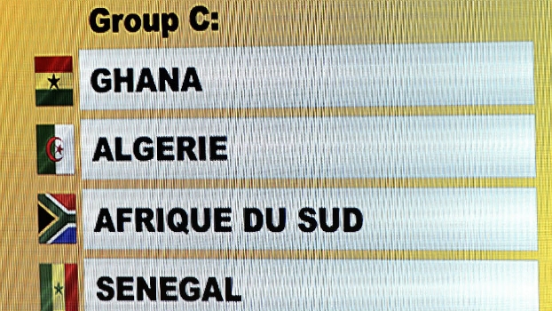 Detalhe do grupo C bno telão após o sorteio Detalhe do grupo C bno telão após o sorteio