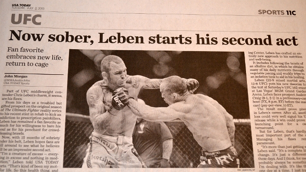Entrevista com Chris Leben é destaque no USA Today desta terça-feira Entrevista com Chris Leben é destaque no USA Today desta terça-feira