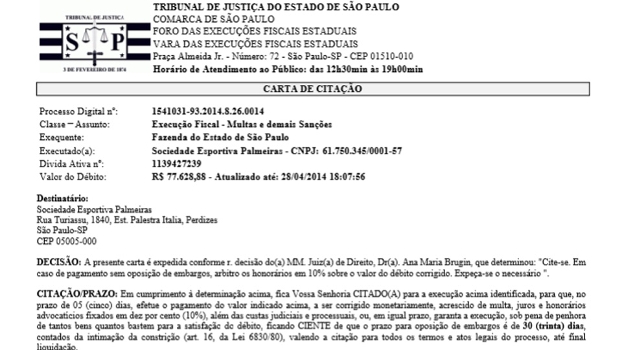 Palmeiras não paga dívida de R$ 77 mil com Procon e é acionado pela Fazenda